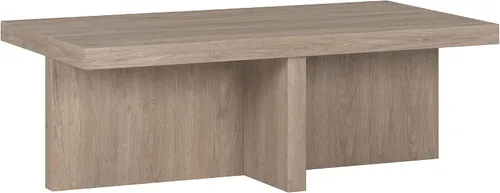 Miniatura 13 de Henn&Hart Mesa de centro rectangular de 44 pulgadas con pedestal de madera de bajo perfil para sala de estar, habitación familiar u oficina