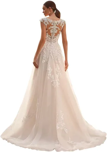 Miniatura 22 de Vestido de novia formal sin tirantes con encaje, largo de sirena para mujer 2019 WD162