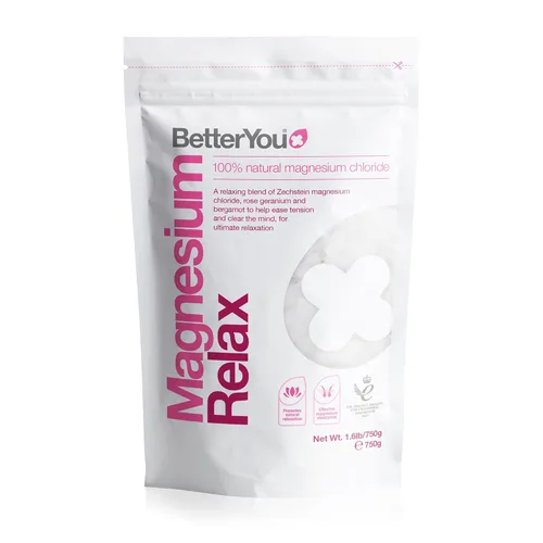 BetterYou Magnesium Relax Bath Flakes - Sales de baño de recuperación corporal con magnesio - Para la salud de la piel y alivio muscular del dolor -