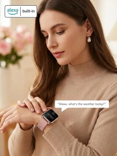 Miniatura 8 de SKG - Reloj inteligente para mujeres y hombres, Android iPhone, con Alexa incorporado y llamada Bluetooth (respuesta/hacer llamada) rastreador