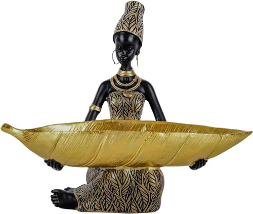 Miniatura 8 de Estatua africana y esculturas para decoración del hogar, figuras tribales de dama africana, estatuas de cabeza, estatua de busto americano, acento