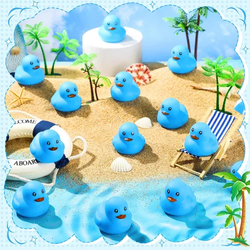 Miniatura 3 de Hungdao 48 mini patos de goma de 2 pulgadas para niños, regalos de fiesta, patos de baño a granel, juguetes flotantes de piscina de verano, patos