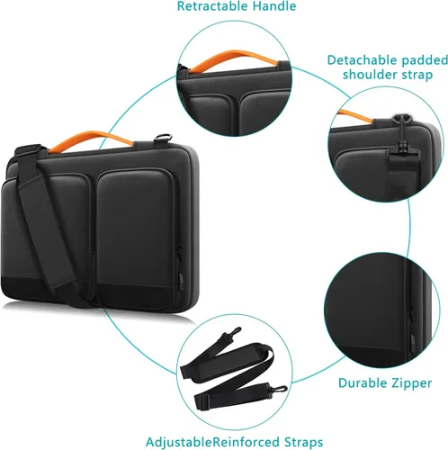Miniatura 4 de Alfheim Funda para laptop de 14 a 14.2 pulgadas, protección de 360°, impermeable, a prueba de golpes, ligera, para MacBook Air 15, compatible