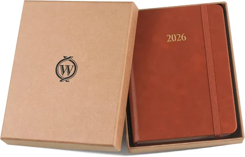 Miniatura 5 de Wykeham's Agenda diaria ejecutiva 2026 – Días festivos y formato – Personalización disponible (marrón, 6 x 4.5 pulgadas)