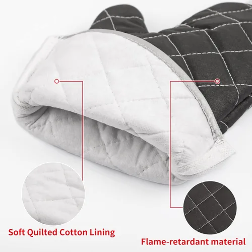ARCLIBER Guantes de horno resistentes al calor al fuego 425 ° F, guantes de horno acolchados de algodón de tela de toalla suave, guantes de cocina