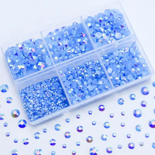 Miniatura 11 de 3000 PIEZAS de Brillantes de Resina con Dorso Plano, 2mm 3mm 4mm 5mm 6mm Rosa Claro AB, Brillantes de Resina en Gel con Dorso Plano para Vasos