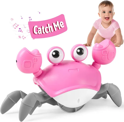Miniatura 9 de Juguete de Cangrejo que Gatea para Bebés Infantil: Juguetes para Tiempo de Barriga para Bebés de 3 6 9 12 18 24 36 Meses, Cangrejo que Camina
