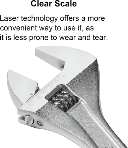 Miniatura 4 de Jetech - Llave ajustable de 15 pulgadas - Llave de cambio profesional de acero cromo vanadio resistente con escala imperial y métrica de amplia