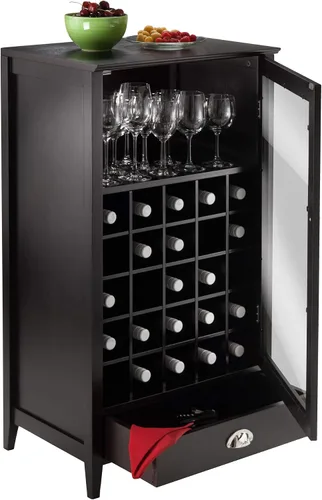 Miniatura 8 de Winsome Gabinete modular de madera para vino de Burdeos con ranura para 25 botellas