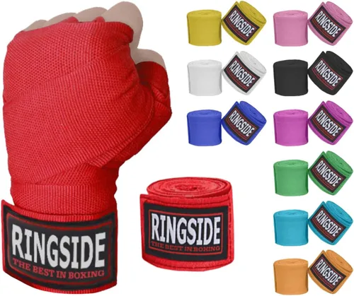 Miniatura 14 de Ringside Mexican Style Boxing Hand Wraps (Pairs) - 180" Semi-Elastic Cotton Blend Wrist Support with Thumb Loop for MMA, Muay Thai, Kickboxing