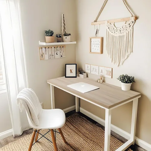 Miniatura 7 de Kaboon Mesa de 36 x 24 pulgadas, escritorio sólido de una pieza para escritorio de pie sentado, escritorios dobles, escritorio en L, bricolaje, Roble