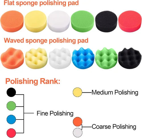Miniatura 2 de SIQUK 23 piezas de almohadillas de pulido de 6 pulgadas, kit de almohadillas de pulido de espuma para coche, almohadillas de pulido de cera