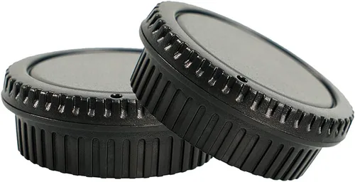 NIYI Juego de 2 unidades, tapa del cuerpo de la cámara y tapa trasera de lente, compatible con Canon EFEF-S Mount DSLR cubierta protectora de lente