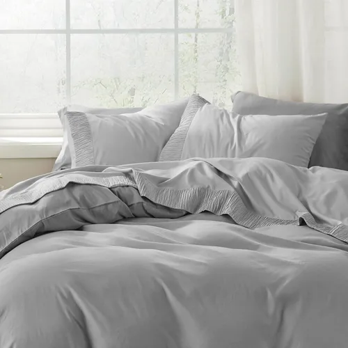 Miniatura 7 de Bedsure Juego de sábanas tamaño Queen, color gris claro