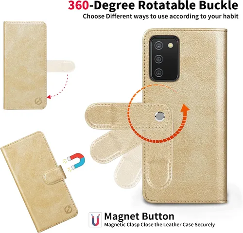Miniatura 4 de Funda tipo cartera para Samsung Galaxy A03S, funda plegable de piel de alta calidad, con bloqueo RFID, tarjetero y soporte magnético tipo folio, TPU