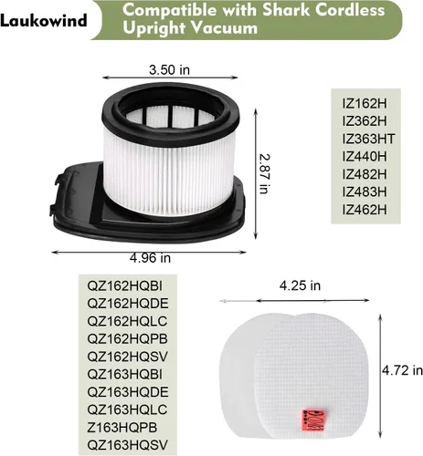 Miniatura 2 de Para Shark IZ362H IZ462H IZ363HT IZ163H IZ483H IZ483H Filtro de repuesto Anti-Alérgeno Ligero Inalámbrico Stick Vacuum Vertex Ultra Pet Plus Power