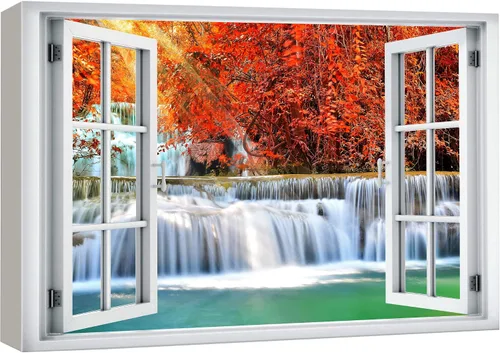 Miniatura 9 de wall26 Lienzo impreso para pared, vista de ventana a barco y playa tropical, isla de naturaleza, desierto, fotografía, realismo, paisaje rústico