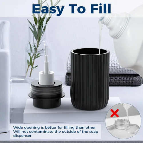 Miniatura 3 de Dispensador de jabón de manos de espuma de cerámica, dispensadores de jabón de baño de 12 onzas, dispensador de loción para cocina, dispensador