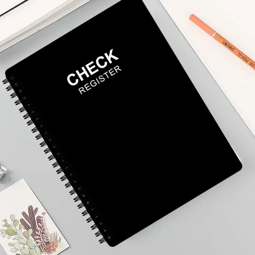 Miniatura 6 de Registro de cheques - Libros de registro A5 con registros de cheques y transacciones, libro de registro de cuentas de cheques para personal y Negro