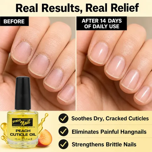 Miniatura 6 de PRO NAIL - Aceite revitalizante de cutículas para uñas, melocotón, 0.5 onzas - Fuerza profesional, pedicura y manicura - Hidrata y fortalece