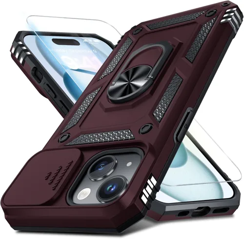 Miniatura 87 de Janmitta - Funda para iPhone 14 Pro con cubierta deslizante para lente de cámara incorporada + protector de pantalla, funda de cuerpo completo