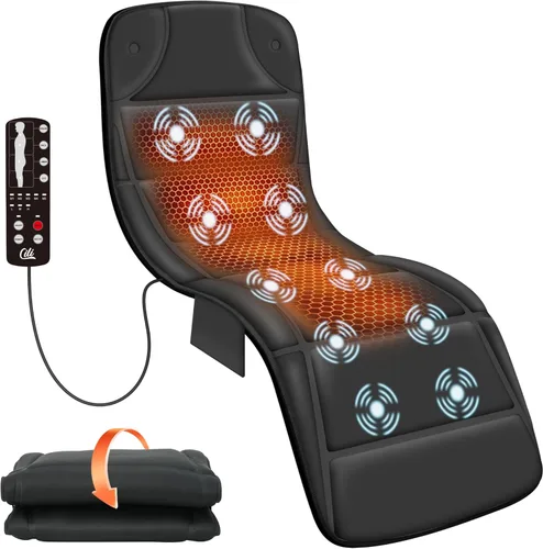 CILI Alfombrilla de masaje de cuerpo completo, almohadilla para silla masajeadora, 10 motores de vibración y 5 modos de masaje, masajeador de
