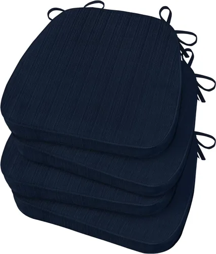 Miniatura 17 de Basic Beyond Cojines para sillas de comedor, 4 unidades, cojines para sillas de cocina en forma de D con lazos, juego de 4, cojines de asiento