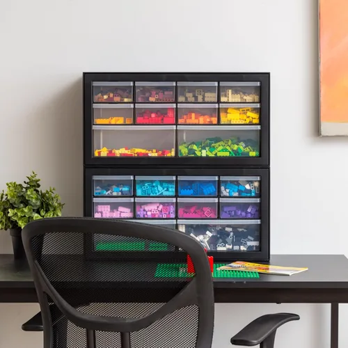 Miniatura 5 de IRIS USA Cajones de almacenamiento pequeños de plástico, 10 cajones - 2 paquetes, caja de herramientas para maestros apilable, organizador de piezas