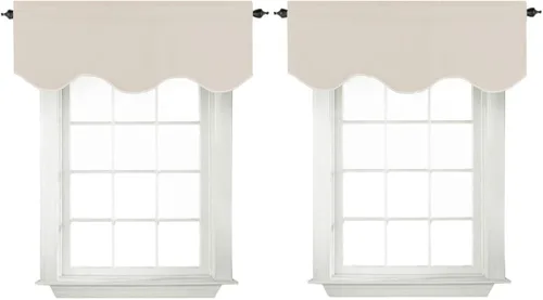 Miniatura 15 de Turquoize - Cenefa opaca para ventanas de cocina/baño/sala de estar/dormitorio con aislamiento térmico, cenefa festoneada con bolsillo para Aqua