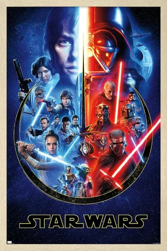 Miniatura 7 de Trends International Star Wars - Póster de pared Skywalker Saga, 14.725 x 22.375 pulgadas, versión enmarcada de madera de granero