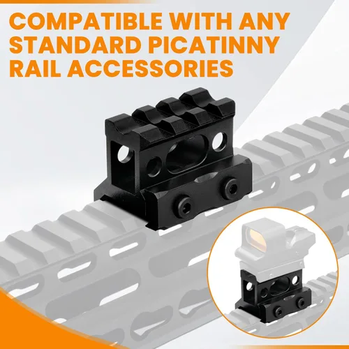 Miniatura 7 de Soporte elevador Picatinny de 3 ranuras, 1 pulgada de alto perfil Picatinny Riser Mount Short Pic Rails Accesorios para elevadores ópticos de puntos