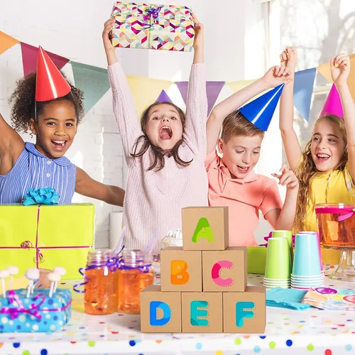 Miniatura 5 de Eupako Cajas de regalo de 4 x 4 x 4 pulgadas, paquete de 25 cajas de papel kraft marrón con tapas, cajas de regalo para damas de honor