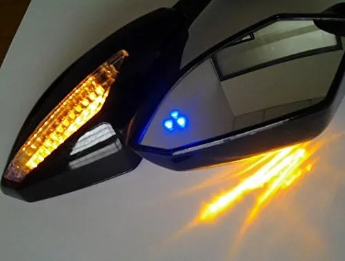 HONGK - Espejo LED azul compatible con Yamaha Fzr Yzf Fz1 Fazer Fjr1300 Ninja Zx10R Zx-12R Er-6F [B01BN0L0SG]