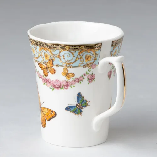 Miniatura 2 de Gracie China Butterfly Scroll Tazas de café/té, juego de 4 (azul)