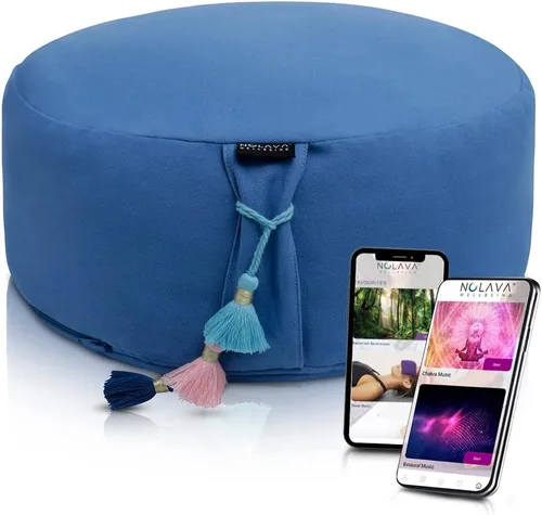 NOLAVA Round Zafu Cushions 15"x6" & Zabuton Meditation Cushions 32"x28"x3" - Premium Comfort for Mindful Practices - Yoga Bolster Pillow &