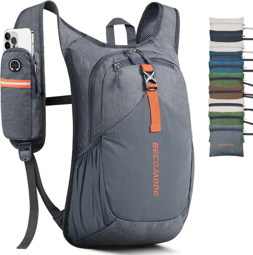 Miniatura 21 de BECOJADDE - Mochila de senderismo pequeña de 15 L para hombres y mujeres, plegable y ultraligera, para viajes, camping y actividades al aire libre