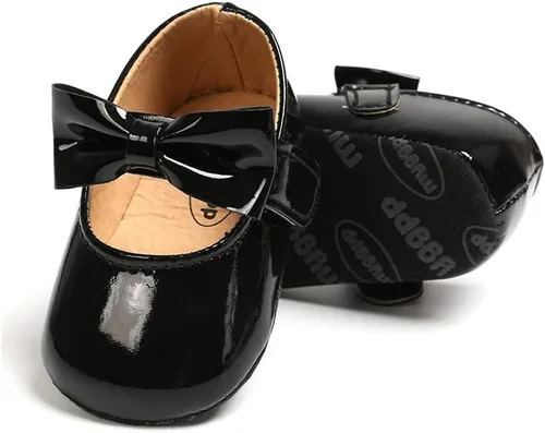 Miniatura 76 de RVROVIC Mocasines de princesa para bebé, zapatos brillantes de Mary Jane, zapatos de cuna de suela suave y ligera de primera calidad, zapatos