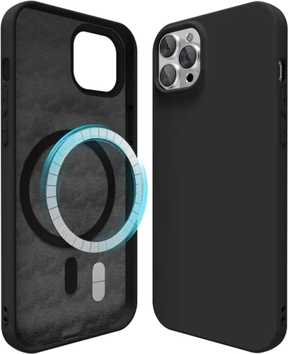 Miniatura 201 de oakxco Funda de silicona para iPhone 12 Pro Max, magnética, compatible con carga inalámbrica Magsafe, cubierta protectora de goma suave y delgada
