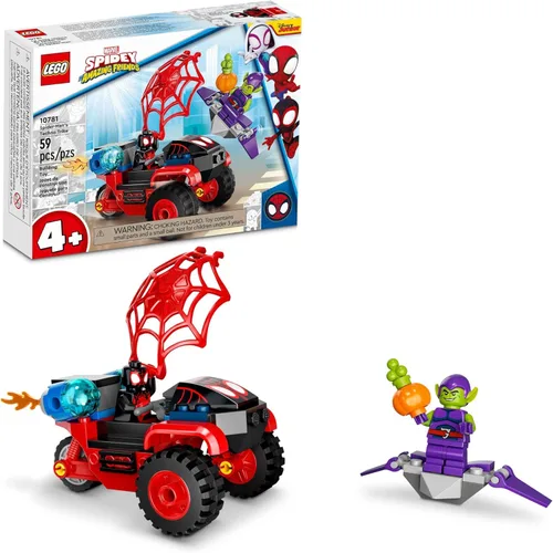 LEGO Marvel Spider-Man Miles Morales: 10781 Spider-Man's Techno Trike Set, Spidey and His Amazing Friends Series, juguete para niños en edad