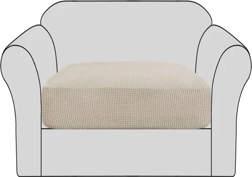 Miniatura 13 de H.VERSAILTEX - Fundas elásticas para cojín de sofá individual, fundas de asiento para silla de sofá, protector de cojín con tejido jacquard de sarga
