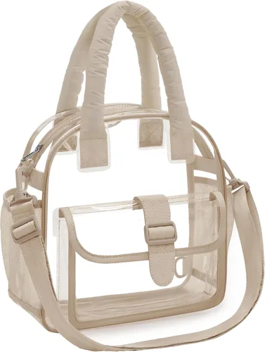 Miniatura 8 de BAGSMART Bolso Transparente para Eventos en Estadios 12 x 6 x 12, Bolso Bandolera Transparente para Mujeres para Viajes, Festival