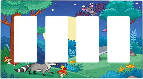 Miniatura 66 de Arctic Animals - Placa de interruptor de luz de 1 banda, lindo sello de dibujos animados, pingüino, oso polar, placa de pared individual basculante
