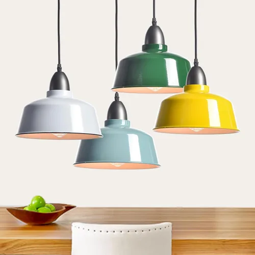 Miniatura 4 de Luces Colgantes Azules de Granja Moderna para Isla de Cocina Macarons Cúpula Lámpara Colgante para Hogar Bar Encimera Cantina Comedor Dormitorio