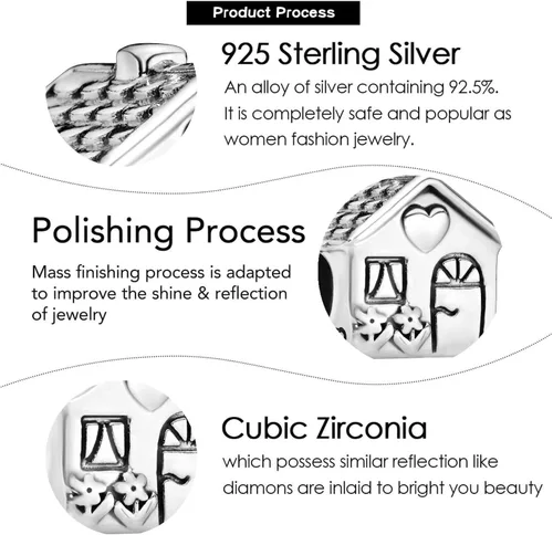 Miniatura 5 de VALGACLS Dijes de plata de ley 925 con forma de corazón para pulseras y collares, día de San Valentín, día de la madre, joyería para mujer