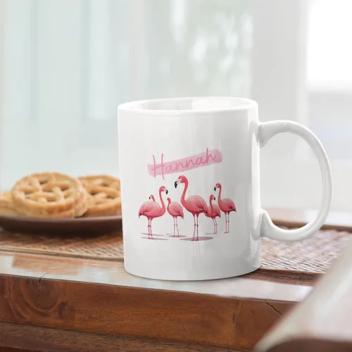 Miniatura 6 de Taza de flamenco personalizada 2023, Flock Of Flamingo Mug para cumpleaños de los amantes del flamenco, taza de café personalizada de flamenco