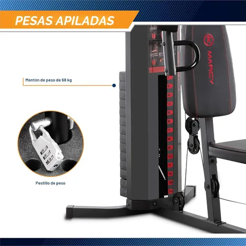 Miniatura 3 de Marcy MWM-990 - Estación de gimnasio en casa multifuncional de 150 libras para entrenamiento de cuerpo completo Negro