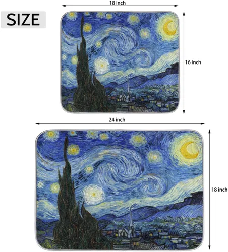 Miniatura 2 de Tapete de secado de platos de cielo estrellado para cocina, tapete de café, absorbente de agua, resistente al calor, tapete de microfibra