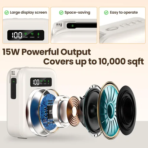Miniatura 3 de Amplificador de voz con micrófono lavalier Bluetooth, amplificador Bluetooth para profesor, amplificador de voz portátil, sistema de micrófono