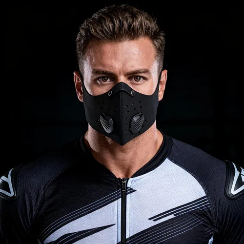Miniatura 5 de PISIQI Cubierta facial para la boca, para la mitad de la cara, deportes y cara, antipolvo, con válvula, reutilizable, para exteriores