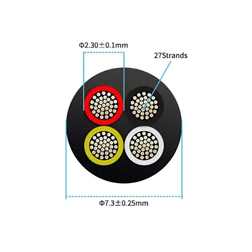 Miniatura 5 de Cable eléctrico de calibre 16, 4 conductores, 50 pies, UL 2464, cable de 16 AWG de 4 hilos, cable de cobre estañado de PVC trenzado calibre 16/4